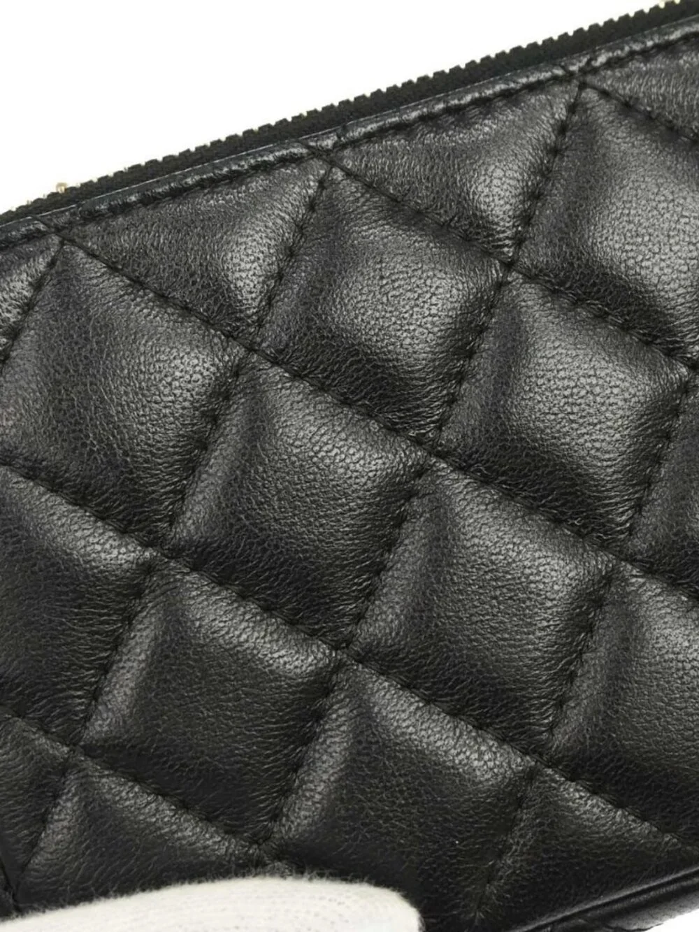 Chanel Black Lambskin Double Zip Chain WOC Shoulder Bag 179424